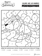 Jeu Colorie avec les numéros Perroquivore