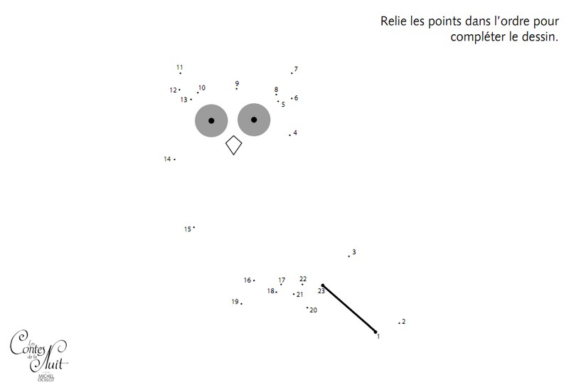 Point à point Hibou - Points a relier