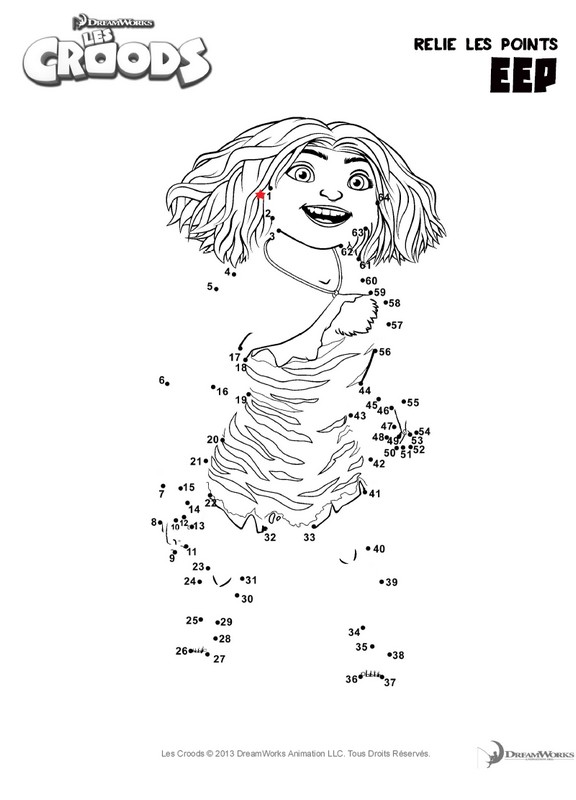 Relie les points Les Croods Eep - Points a relier