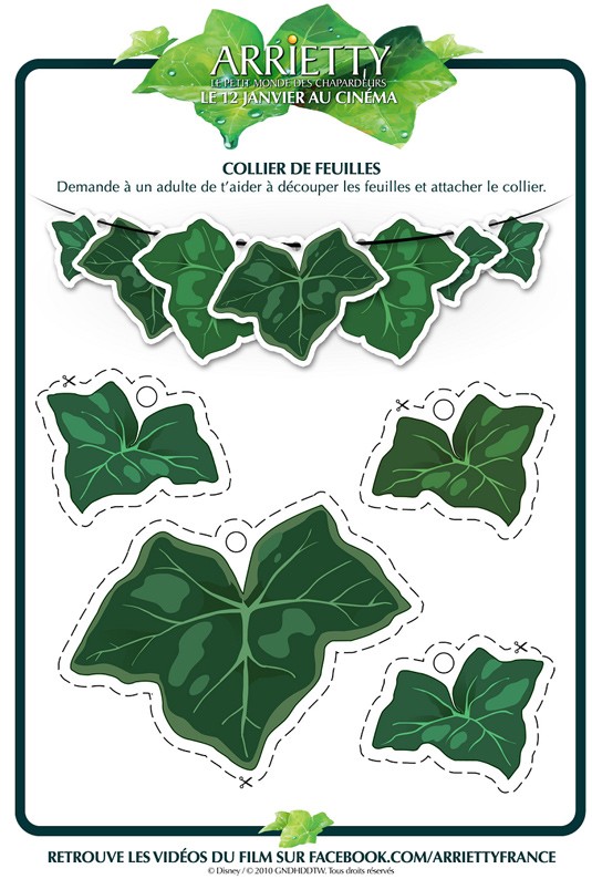 Découpages collier de feuilles - Decoupage