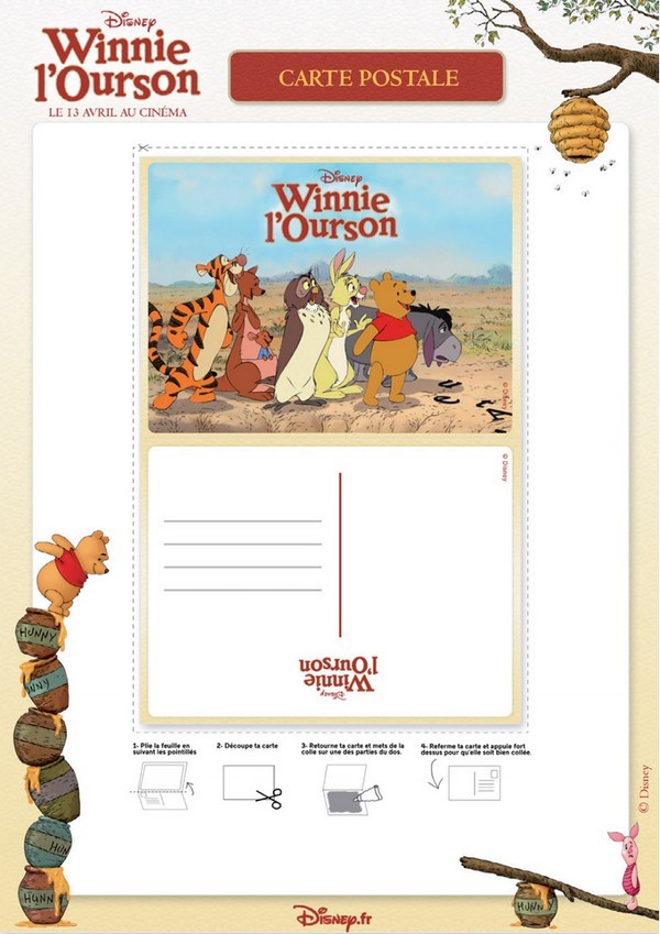 Carte postale Winnie l'Ourson - Cartes postales