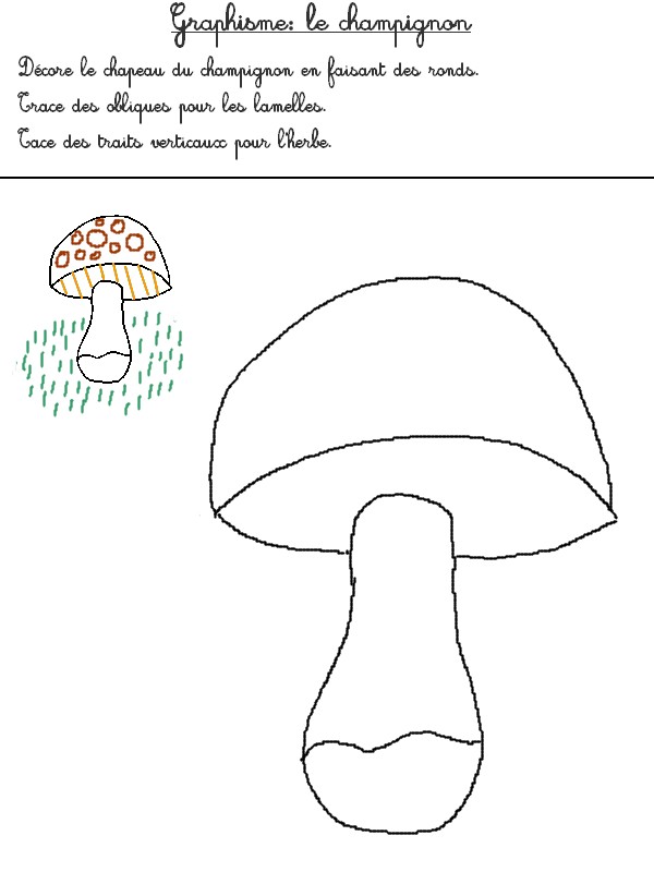 Graphisme Champignon - Activites maternelle Automne
