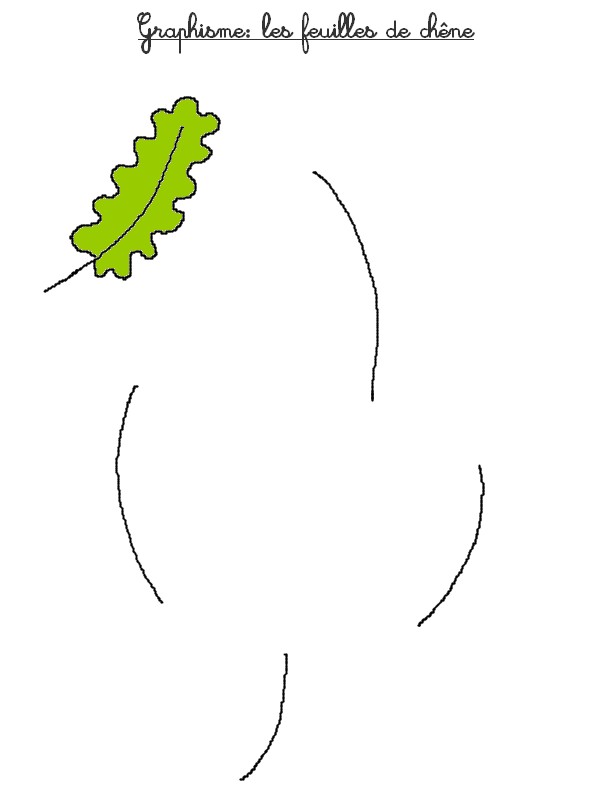 Graphisme Feuille de chêne - Activites maternelle Automne