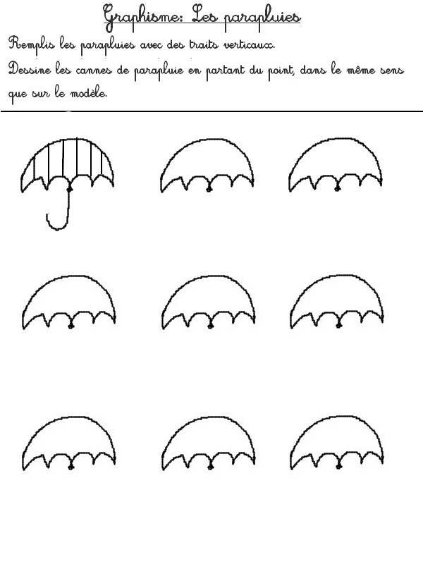 Graphisme Parapluie Cannes à gauche - Activites maternelle Automne