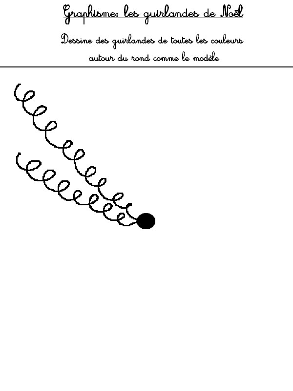 Graphisme Les guirlandes 2 - Activites maternelle Noel