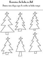 Jeu Numération Les sapins de Noël