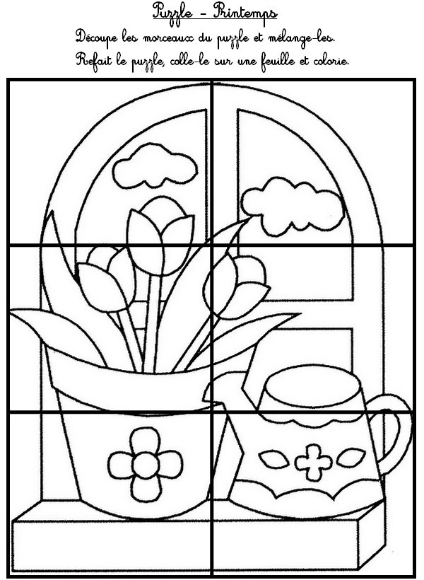Puzzle: Le printemps - Activites maternelle Printemps