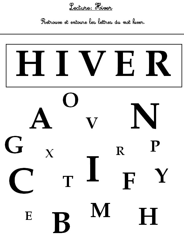 Lecture - Hiver - Activites maternelle Hiver