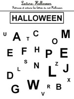 Jeu Lecture: retrouve les lettres du mot HALLOWEN