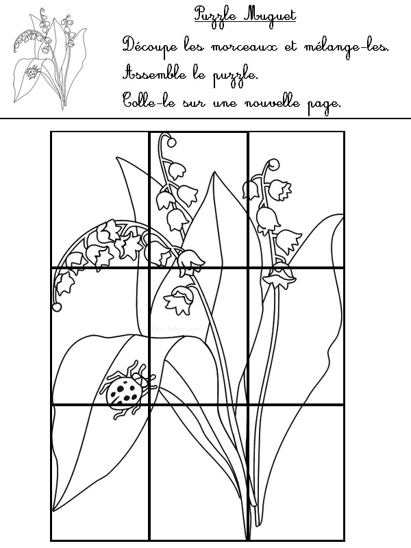 Puzzle muguet - Activites maternelle Muguet 1er mai